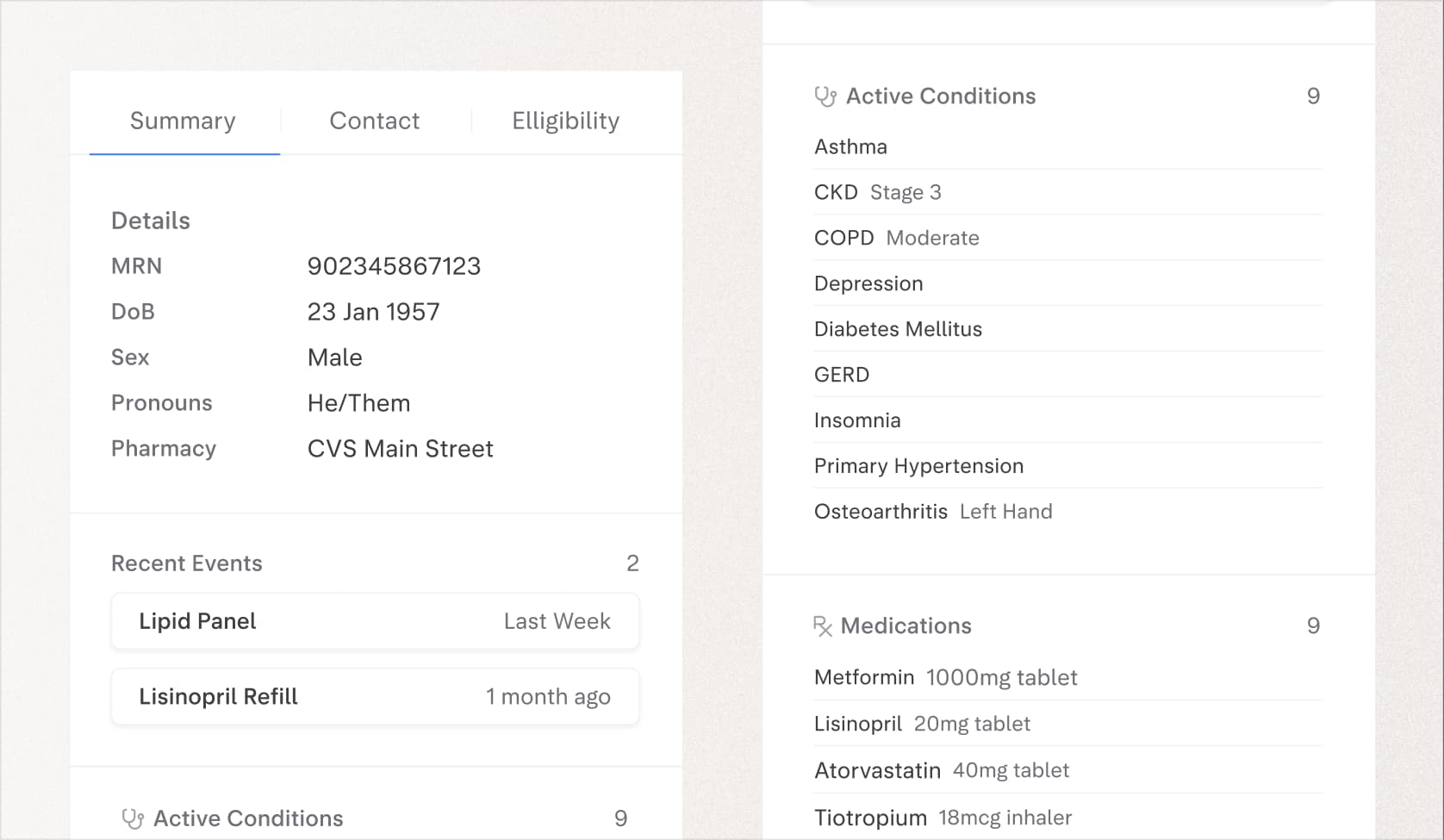 Patient Sidebar